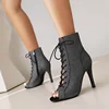 Women's Dance Shoes Girls Latin Dance Salsa Dance Boots Trend Snake Pattern Leopard Pattern Dance Club Stiletto Shoes Heel 11CM 2