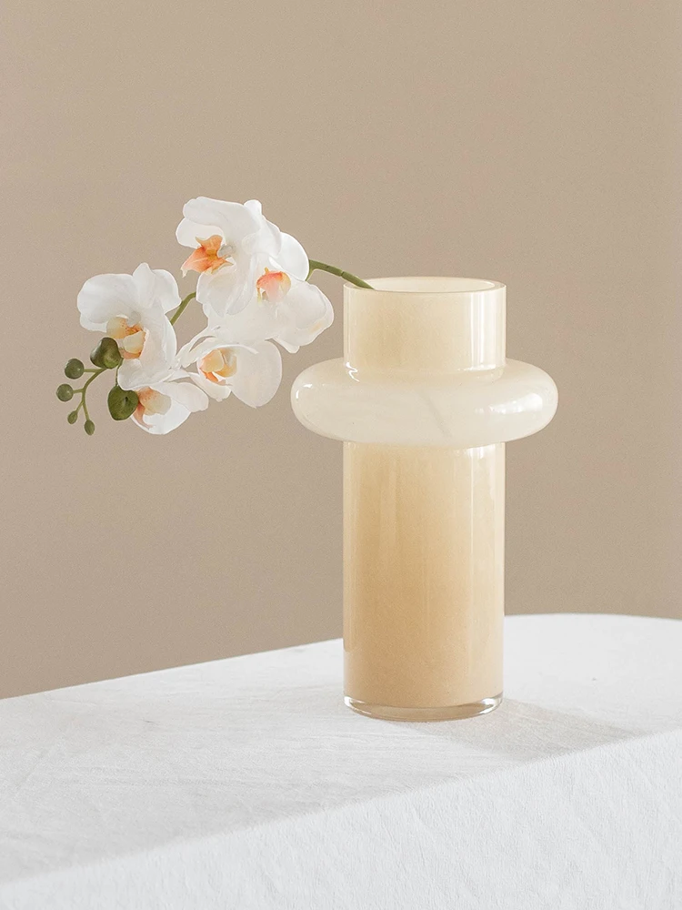 

Second-hand vase ornaments, French retro living room, high-end sense of Internet celebrity glazed flowers, dining table flower a