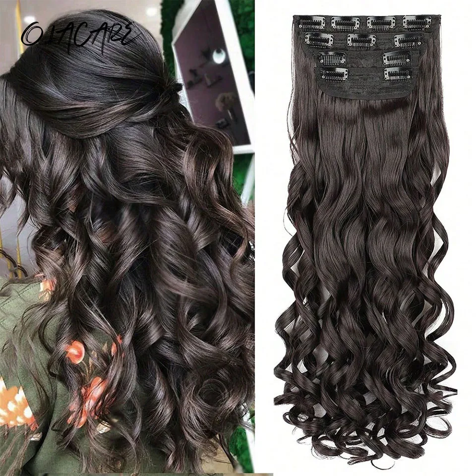 Synthetic Long Curly Hair Extensions Clip In For Women