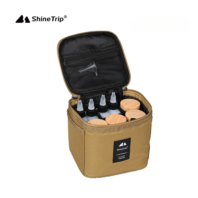 

ShineTrip Outdoor Portable Handle Seasoning Bottle Set Camping and Picnic Seasoning Split Can Sealing Oil Bottle Combination Set