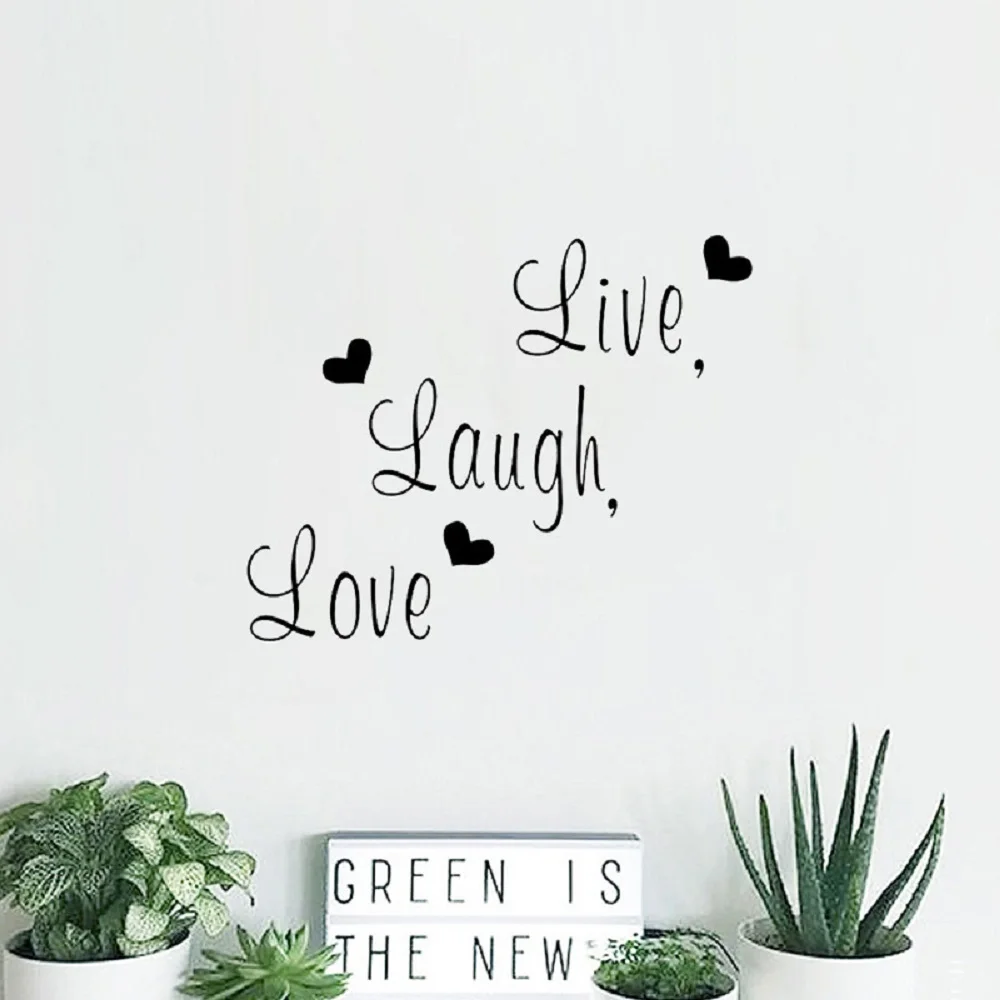 Live Laugh Love Inspirational Quote Vinyl Wall Sticker Home Decor Living Room Sofa DIY Wall Decals Home Decoration