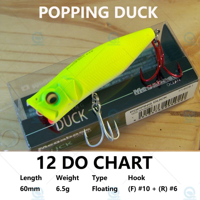 JAPAN Megabass POPPING DUCK 60mm 6.5g Floating FISHING Lure Top water  Pencil Bait Lure Hard Bait Sea Salt water Freshwater Bass