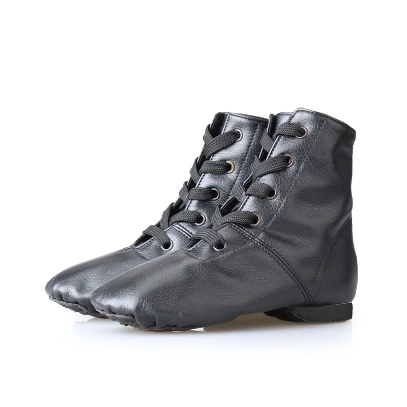 PU Leather Jazz Boots Male Female Dance Shoes Soft Outsole High Shoe Dance National Sneakers 3