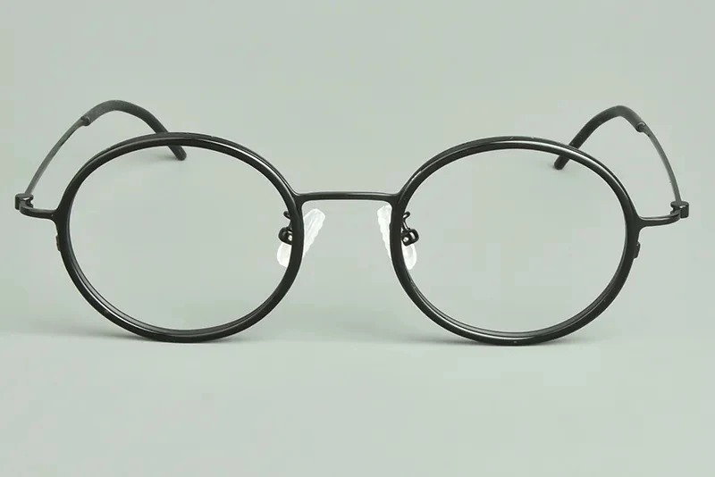 Reines Titan Runde Brille Rahmen Männer Frauen Schraubenlose Ultraleichte Brillen Brillen Brillen Gummi Ring Gafas – Detail 9