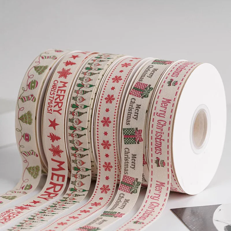 

New 18meters 15mm Christmas Style Webbing Belt 100% Cotton Ribbon Tape DIY Gift Cake Packagin Ribbon & Craft Sewing Accessories