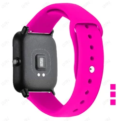 Silicone Sport Watchband - Premium Adjustable Bracelet Strap, 20mm & 22mm - 22mm watch strap (Barbie powder - 20)