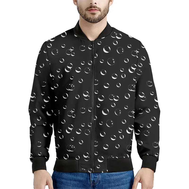 Chaqueta con cremallera y estampado 3D de burbujas psicodélicas para hombre, sudadera de calle con personalidad, chaquetas de gran tamaño para primavera y otoño, abrigos de manga larga
