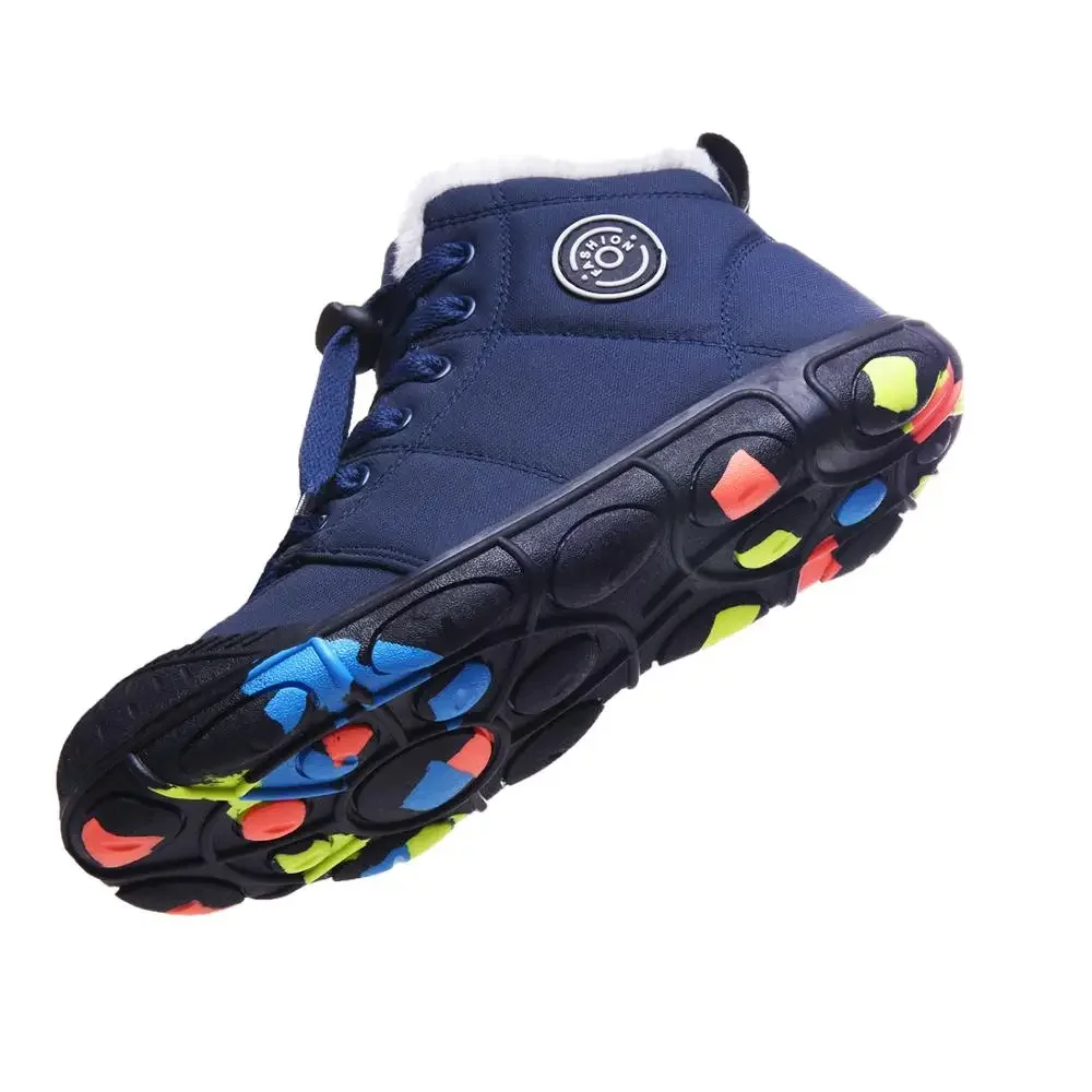 Casual Shoes Children Boots Unisex Fashion Winter Boys Snow Boots Girls Waterproof Umbrella Cloth Fabric Children Sneaker New Winter Kids Shoes D06163