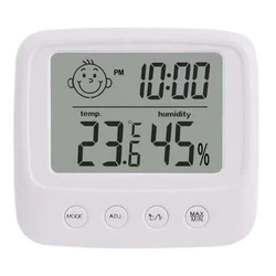 Advanced Digital Indoor Thermometer & Hygrometer with Clock Function (No Backlight)