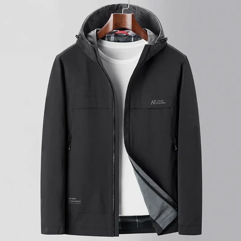 

Осенне-зимние новые куртки для средних и молодых мужчин, повседневное утепленное легкое пальто с капюшоном