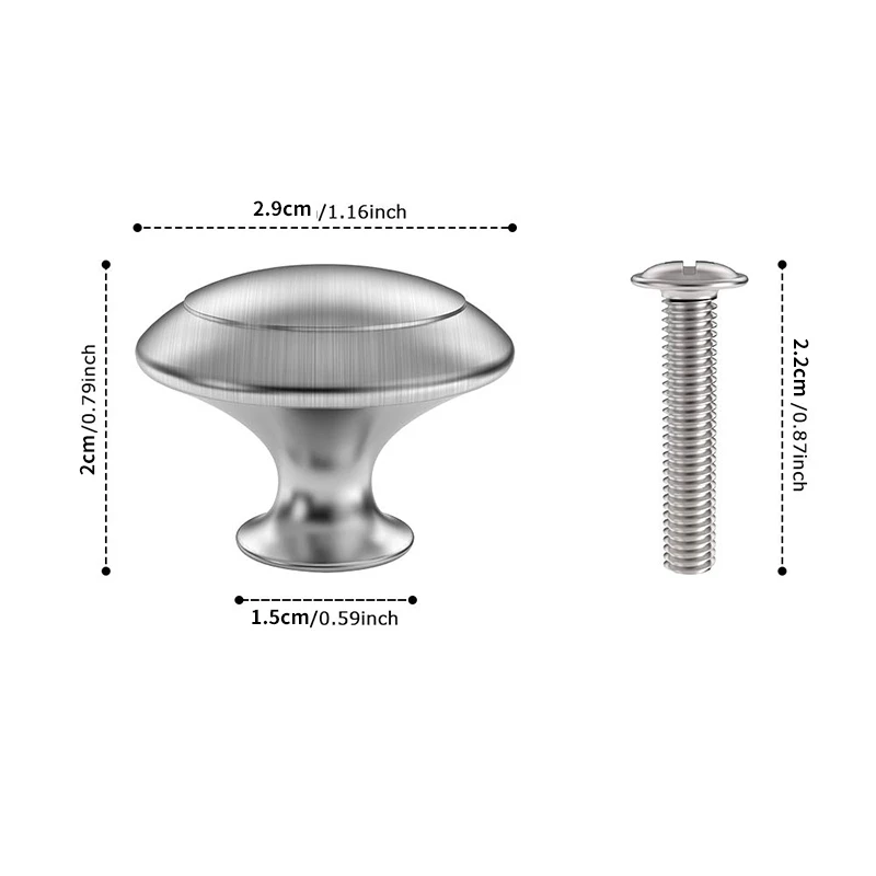 10Pcs Door Knobs Stainless Steel Drawer Cabinet Handles Knobs Kithcen Cupboard Pull Handles Furniture Hardware Accessories