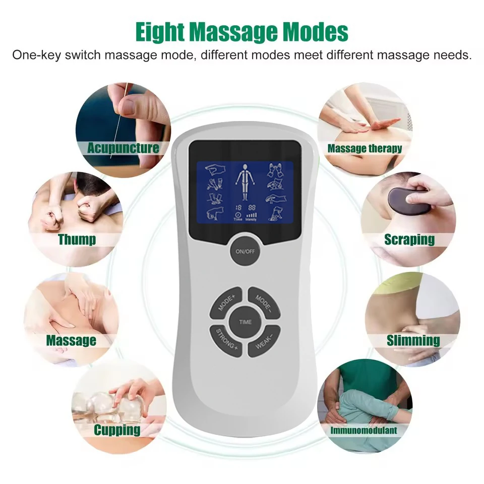 Full Body Tens Relax Electric Muscle Stimulator EMS Acupuncture Therapy Massage Home Office Slimming Massager Fitness Equipment