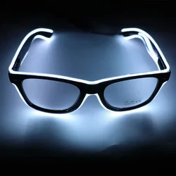 LED Light - Up Flashing Party Sunglasses - Luminous Decorative Novelty Gift (White)