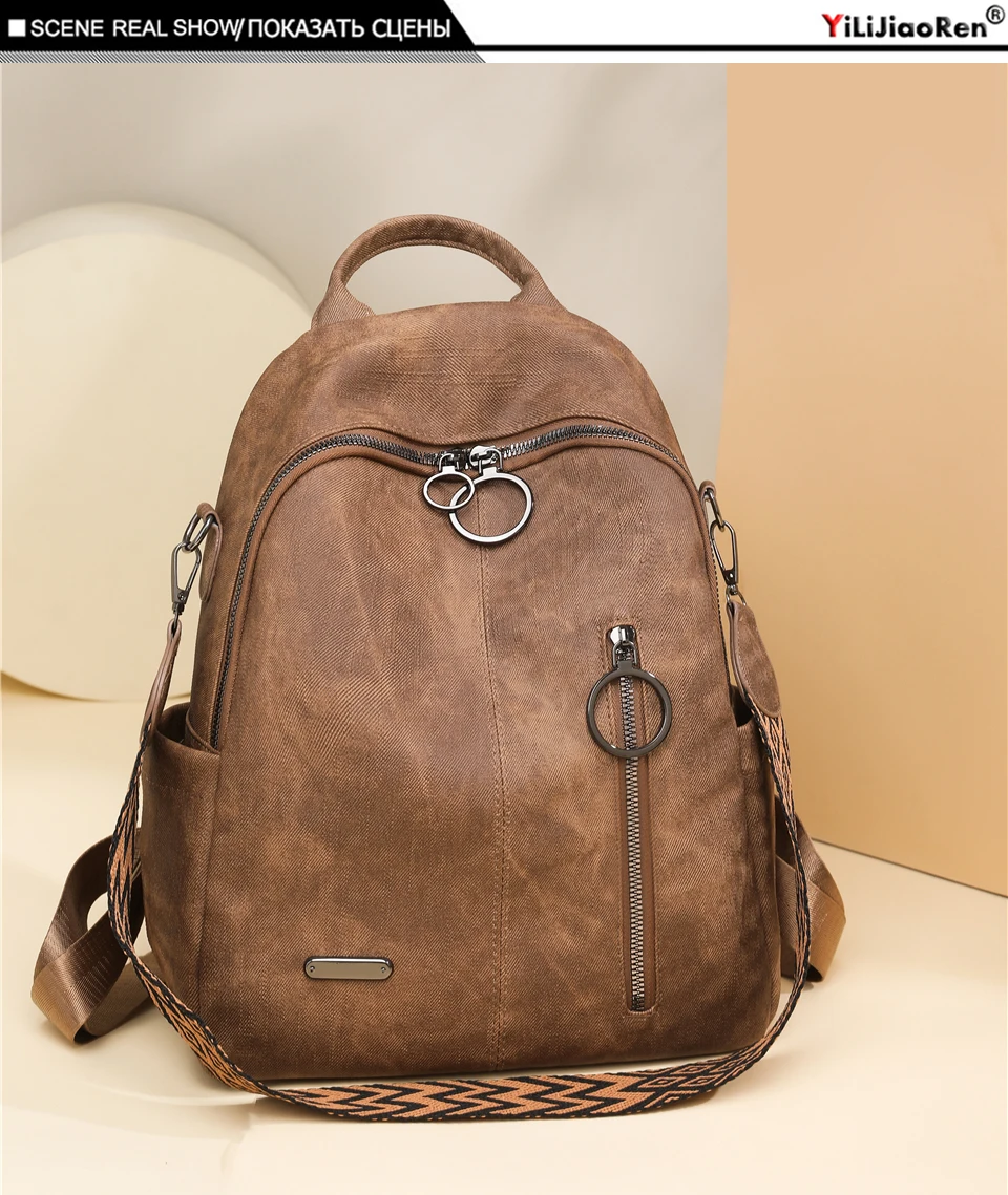 Fashion Daypack High Quality Pu Leather Backpack Women Bagpack Ladies Shoulder Bag Designer Large Capacity School Bag for Girls