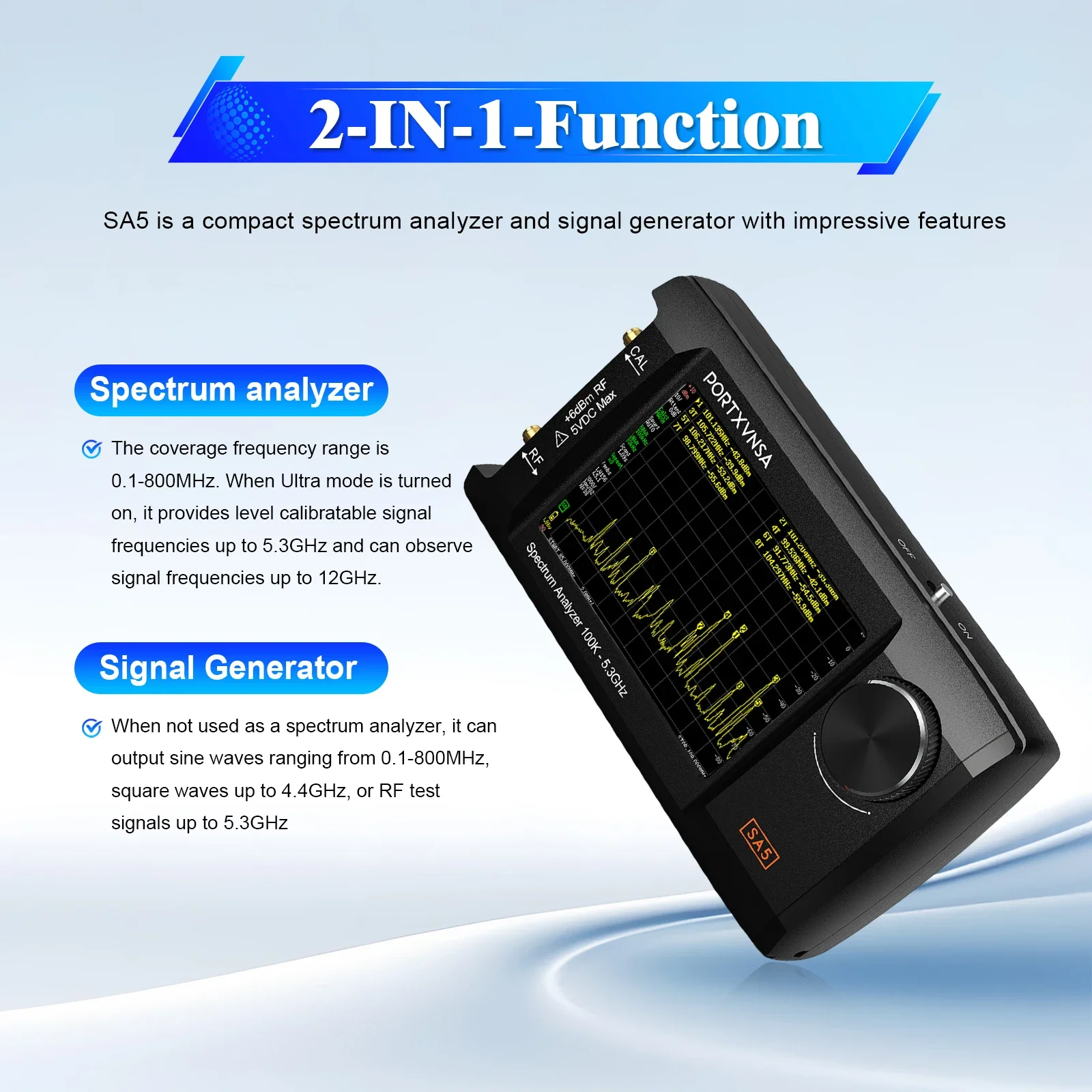 PORTXVNSA SA5 spectrum analyser Handheld Spectrum Analyzer 100k