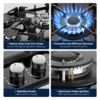 30 Inch 5 Burners Stove Top Built-in NG/LPG Convertible with Thermocouple Protection Gas Cooktop 4