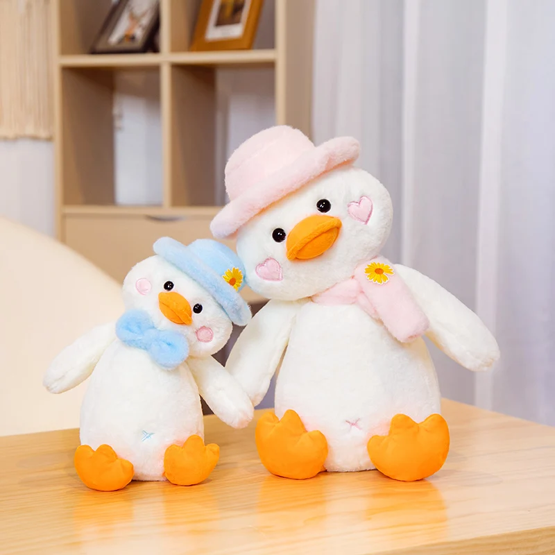 Cute 30/45cm Soft Cafe Duck Plush Toy Stuffed Animals Soothing Playmate