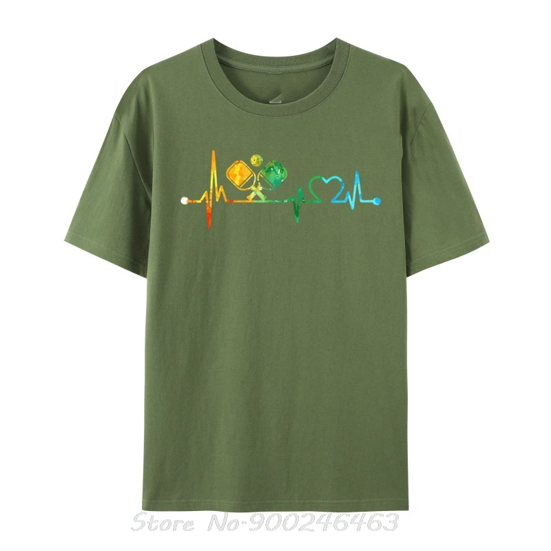 Lustiges Pickleball Paddle Heartbeat Vintage Farben Print T-Shirt Baumwollhemden Jugend Übergroßes T-Shirt Unisex T-Shirts Herrenbekleidung – Detail 6