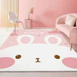 Kawaii Rabbit Rug Cartoon Animal Velvet Baby Room Floor Mat For The Living Room Bedroom Decor Carpet Home Kitchen Bath Tapis