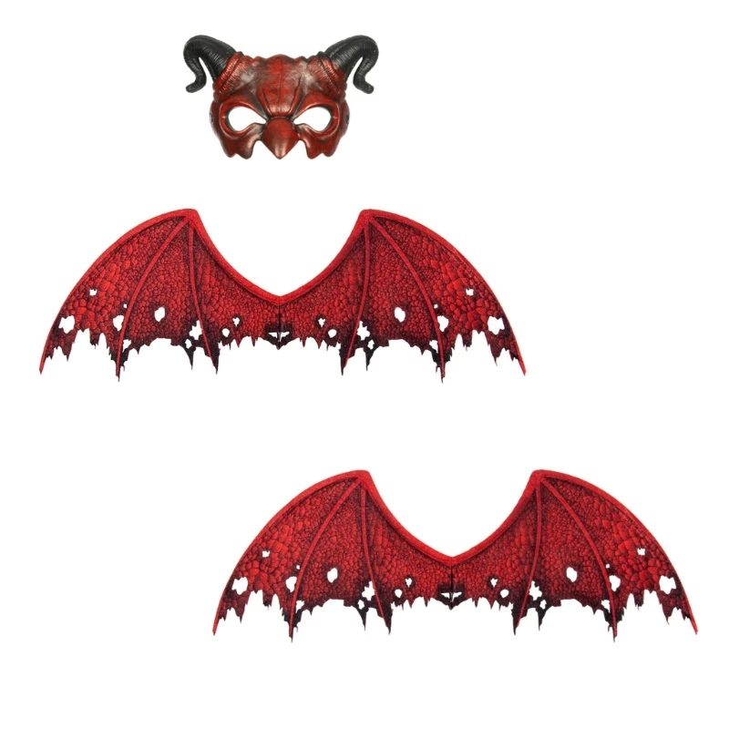 

Dragon Costume Dress up Wing Dragon Wing Devil Mask Devil Wing Cosplays Wing Halloween Demons Costume Accessorise M6CD