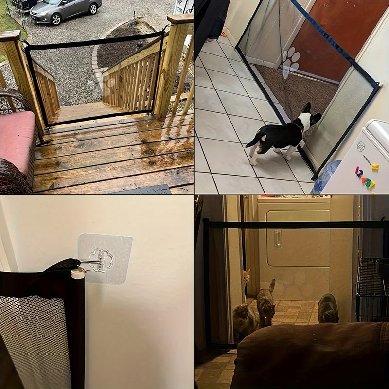Pet Playpen Fence 1Pcs Pet Staircase Door Fence Net Partition Net Portable Cat Dog Indoor Obstacle Protection Fence Cat Screen Pet Supplies