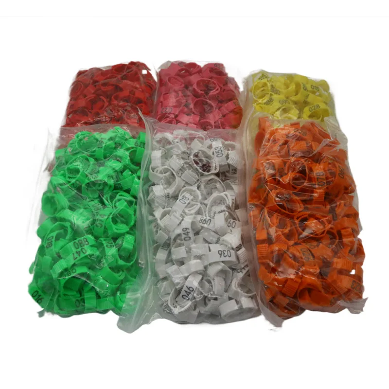 100 Hühner Fußringe Größe 2-2,4cm - Flexible Geflügelringe Grün