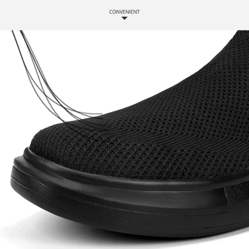 Warme Männer Casual Turnschuhe Bequeme Herren Stiefeletten Leichte Paar Walking Laufschuhe Mesh High Top Mann Socken Schuhe – Detail 8