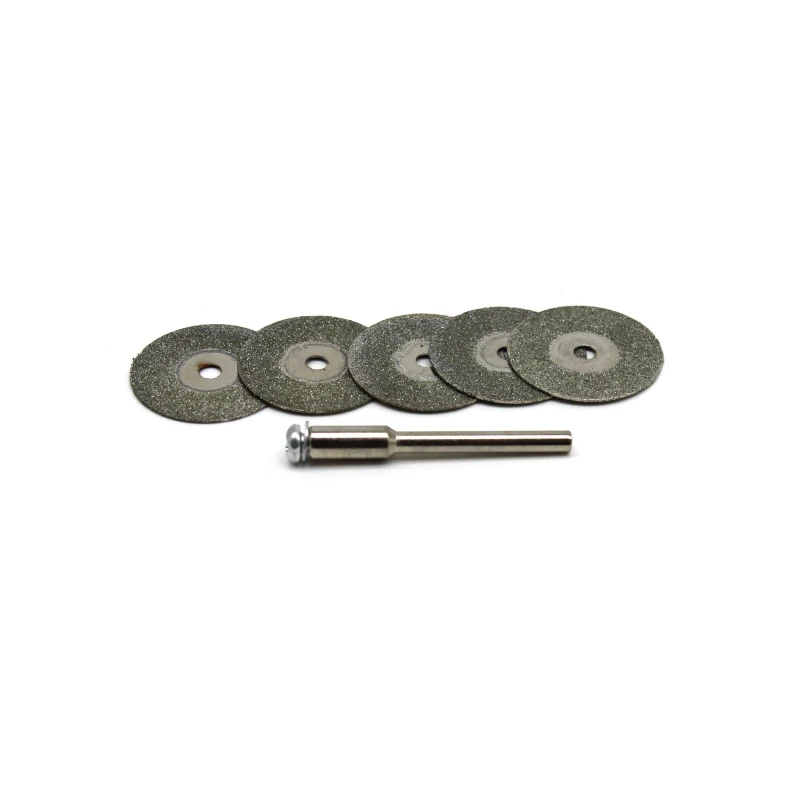 5pcs 22mm 다이아몬드 커팅 디스크 1pcs 연결 생크 미니 다이아몬드 톱 블레이드 Dremel 드릴 맞춤 로타리 도구에 대 한 잘라 내기