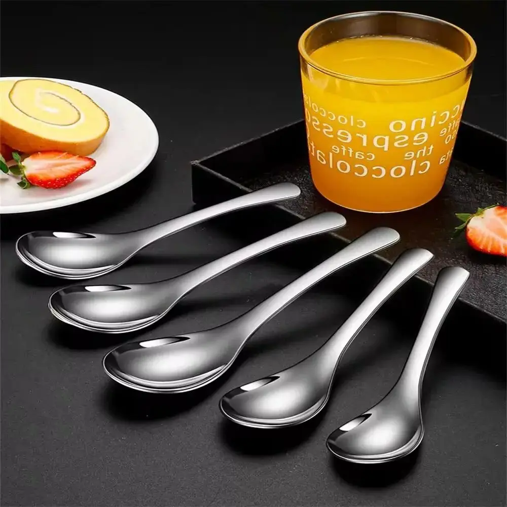 Stainless Steel Spoon Household Creative Small Soup Spoon Dinner Restaurant Spoon Set 5pcs stainless steel spoon cutlery set