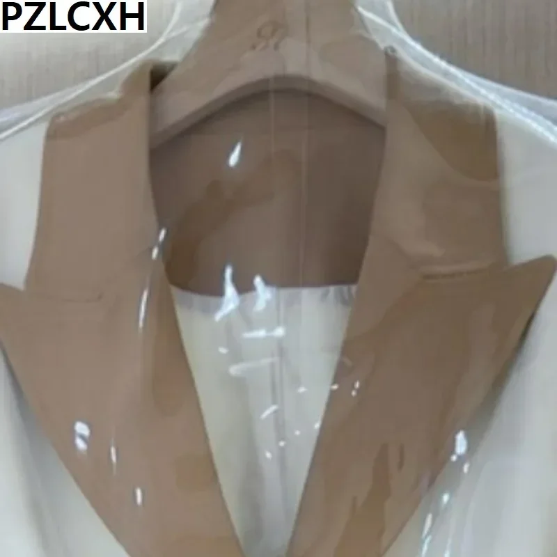 Women's Blazer Spring Autumn Casual Long Sleeve Suit Jacket  2023 New Office Commute Business Elegant Fake Two Pieces Tops Belt