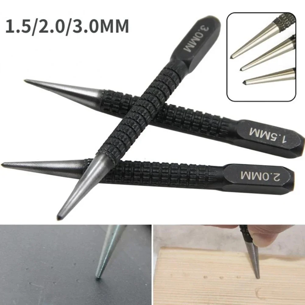 

1/3pcs Automatic Center Punch Locator Window Breaker 1.5/2/3mm Alloy Steel Metal Wood Marking Drilling Tool Punch Metal Drill