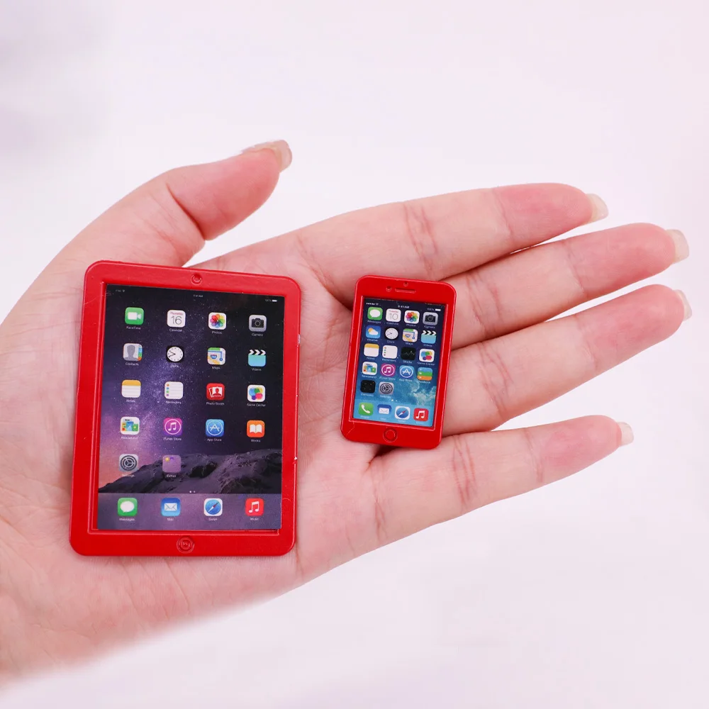 1:12 Alloy Craft Decoration Cute Simulation Mini Tablet Laptop Camera Doll House Miniature Doll House Children's Gift 4