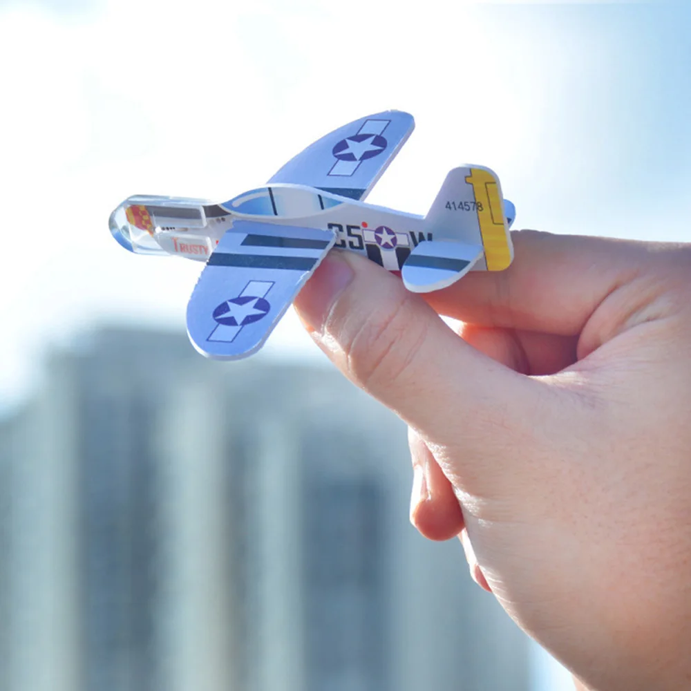 10-1Pcs Mini DIY Hand Throw Flying Glider Planes Kids Game Toys Foam Airplane Party Favors Gift Outdoor Launch Fighter Toy 3