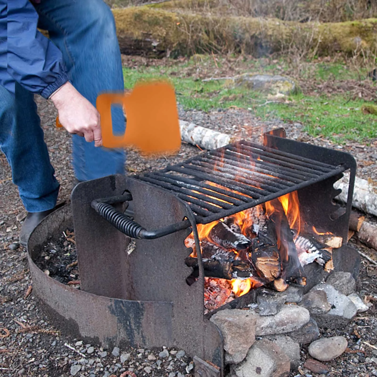 Ventilador de barbacoa con manivela, herramienta de combustión Manual para al libre, Camping, ideal y barbacoa| | - AliExpress