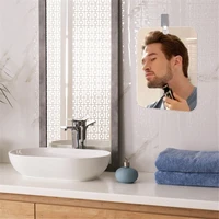 Anti-Fog Acrylic Mirror With Wall Suction Shower Mirror For Man Shaving Women Makeup Portable Travel Bathroom Mirror 2