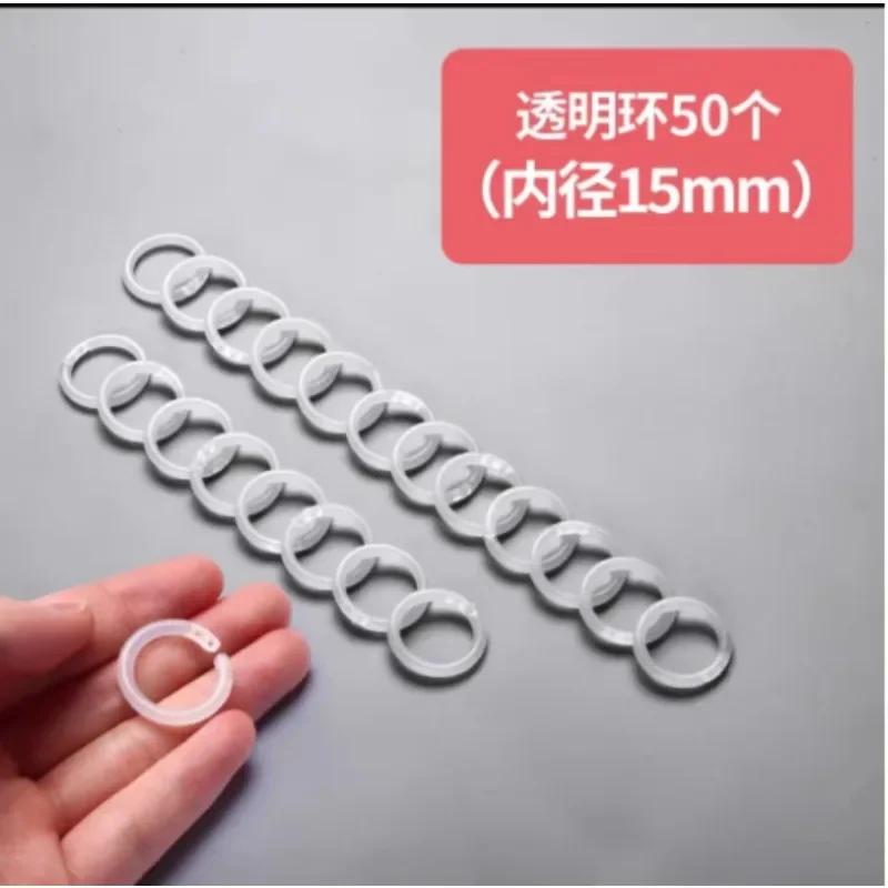 Plastic Binding Rings Book Binding Supplies 50Pcs/Bag Plastic Colors Ring Binder 15mm DIY Albums Loose-leaf Book Hoops Opening Office Binding Supplie Photo Album