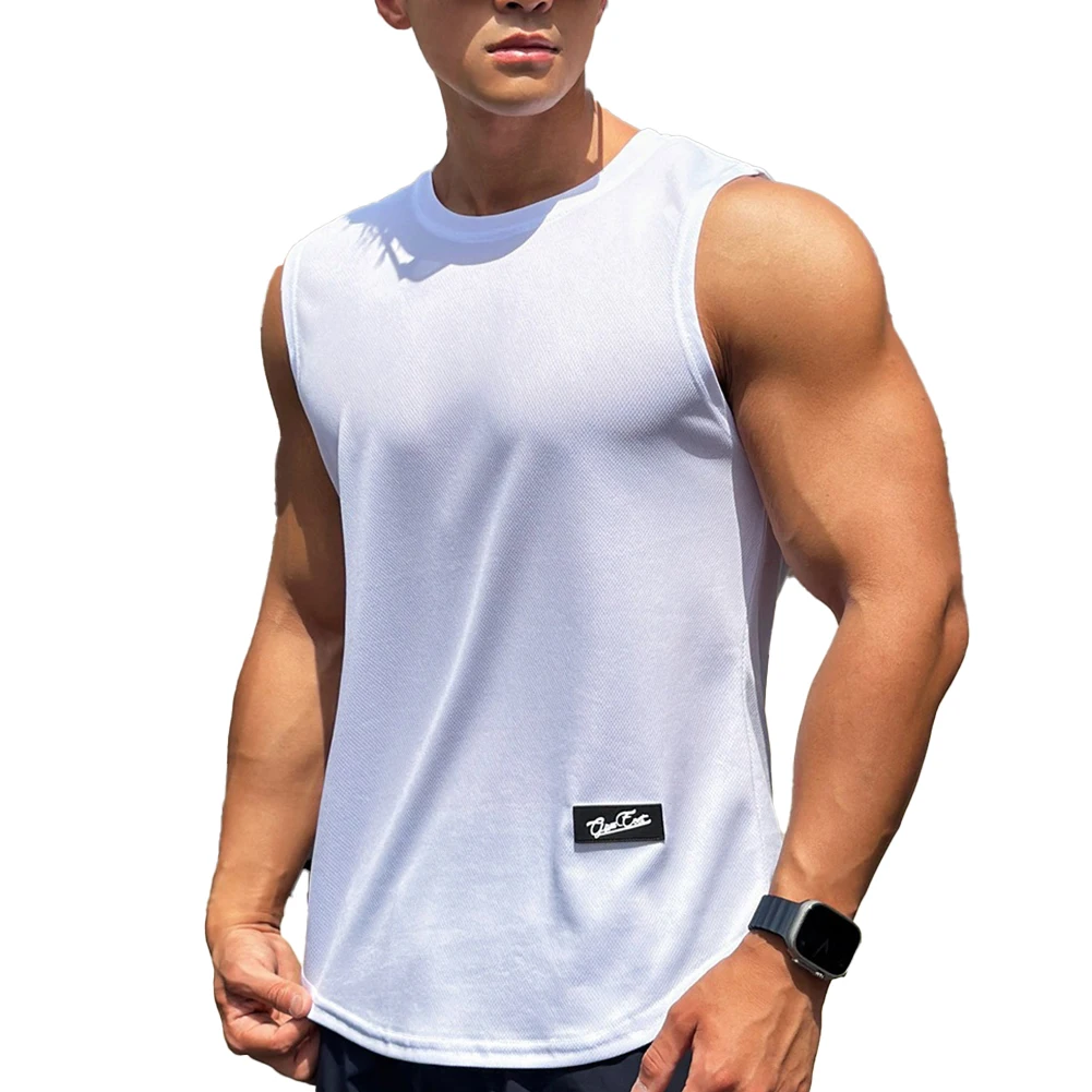 

Summer Tank Top Mens Gym Fitness Training Clothing Quick Dry Silm Fit Bodybuilding Sleeveless Shirts Men Fashion Basketball Vest