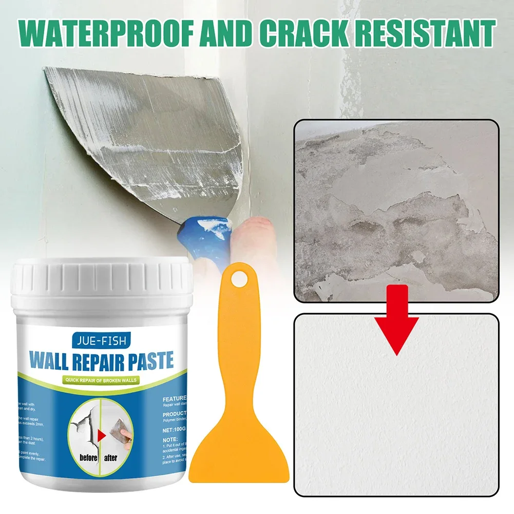 Ceramic Repair Agent 100g Multipurpose Strong Adhesion Professional Adhesive Repair Agent with Scraper for Bathroom Wall Floor