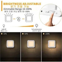 Mini LED Night Lights Plug in Light Dimmable Lamps Energy Saving Square Lamp Under Cabinet Light Kitchen Living Room Aisle WC 2