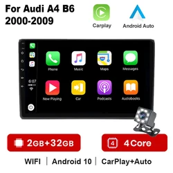 Autoradio Android Navigation GPS, lecteur multimédia vidéo, sans dvd, 2 din, pour voiture Audi A4 B6 B7 S4 B7 B6 RS4 SEAT Exeo (2008 – 2012) 