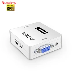 1080P Mini VGA to RCA AV Video Converter with 3.5mm Audio (Without box)