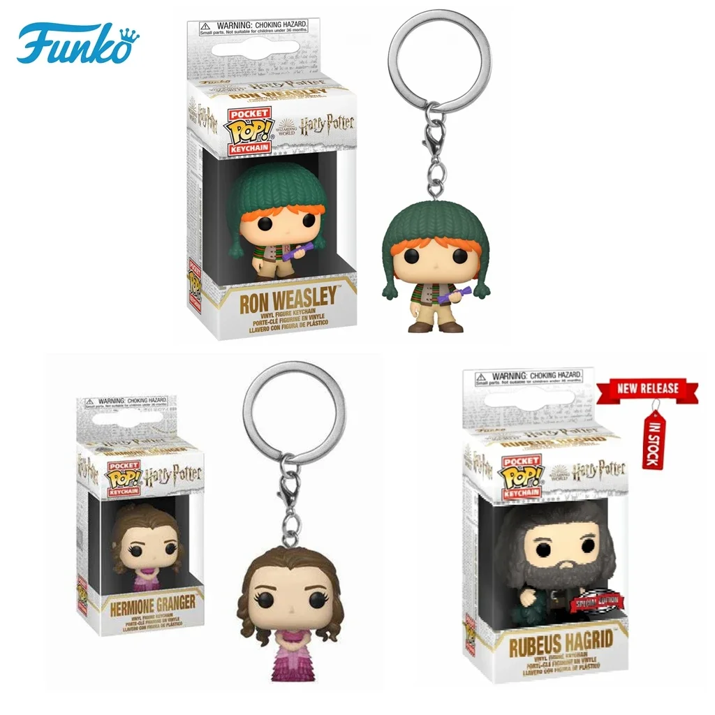 Funko Pop Hermione Granger Rubeus Hagrid Ron Weasley Portachiavi Giocattolo Action Toy Figure Pocket Pop Portachiavi Collection Model Toys