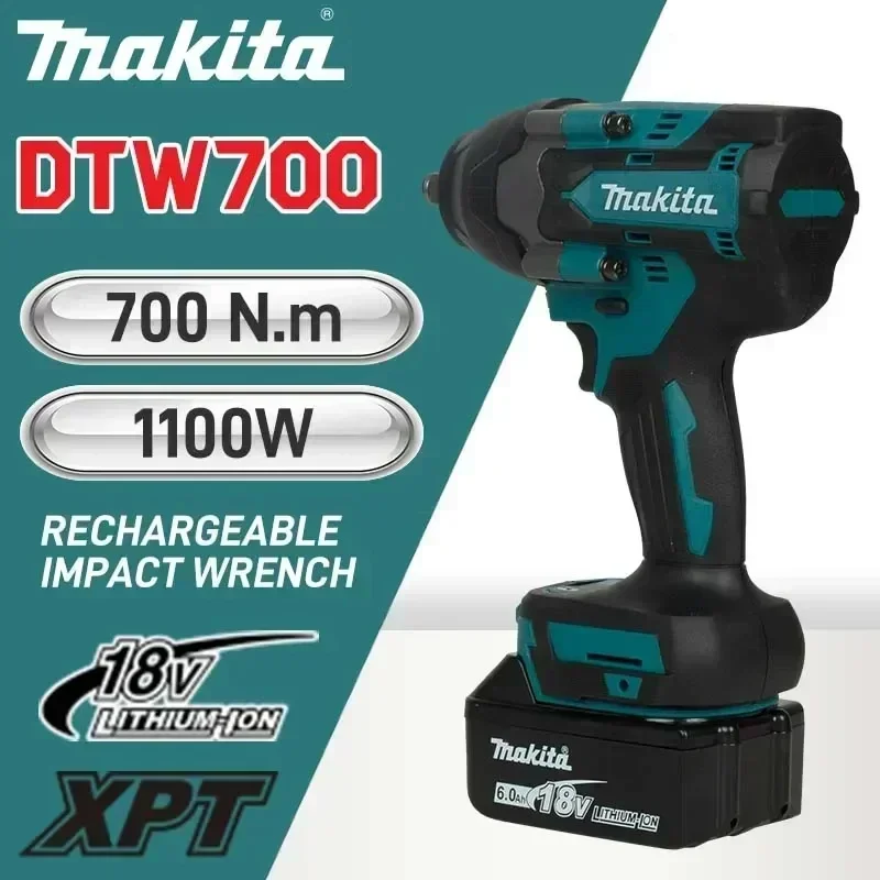 마키타 DTW700 브러시리스 무선 전동 렌치 18V 고토크 충전식 드라이버 전문가용