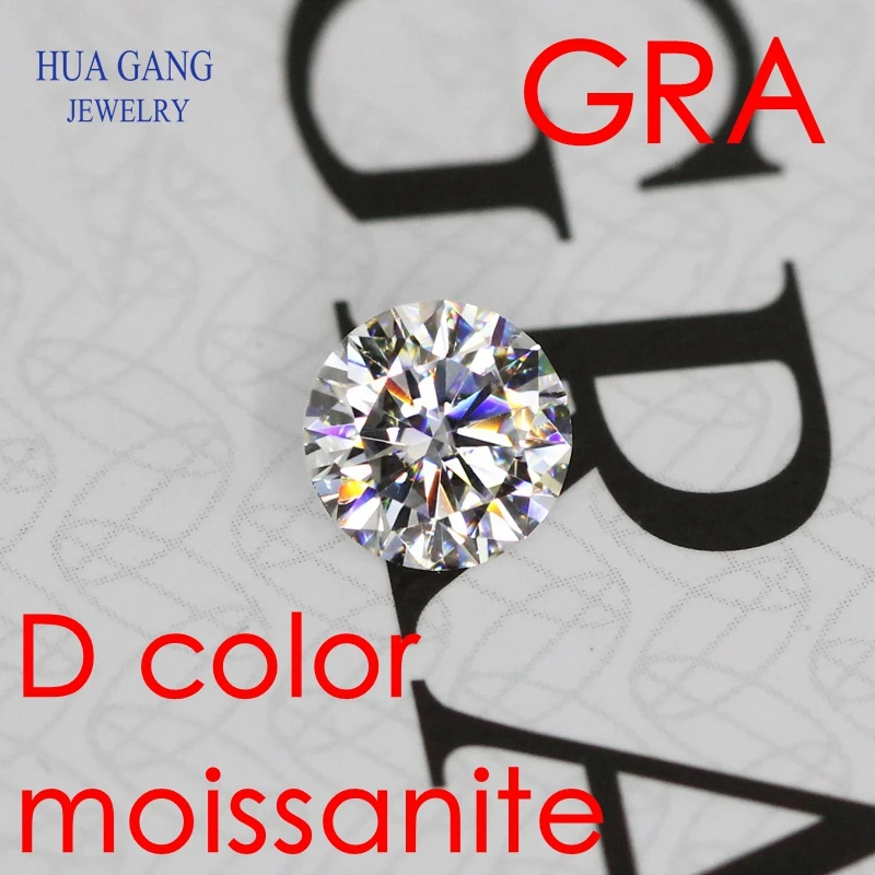 Moissanite 0.5 Carat D Color Round Brilliant 5mm Loose Moissanite Stone VVS1 Excellent Cut Grade Test Positive Lab Diamond