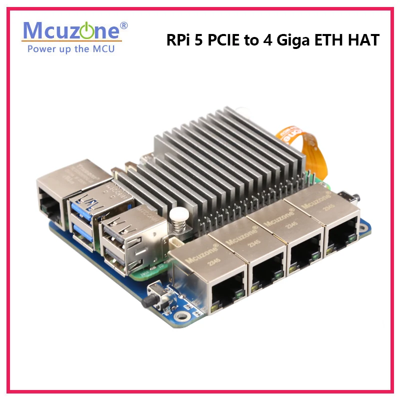 MPG4, Raspberry Pi 5 PCIE to 4xGiga ̴ HAT, RPi OS  Openwrt  ̹