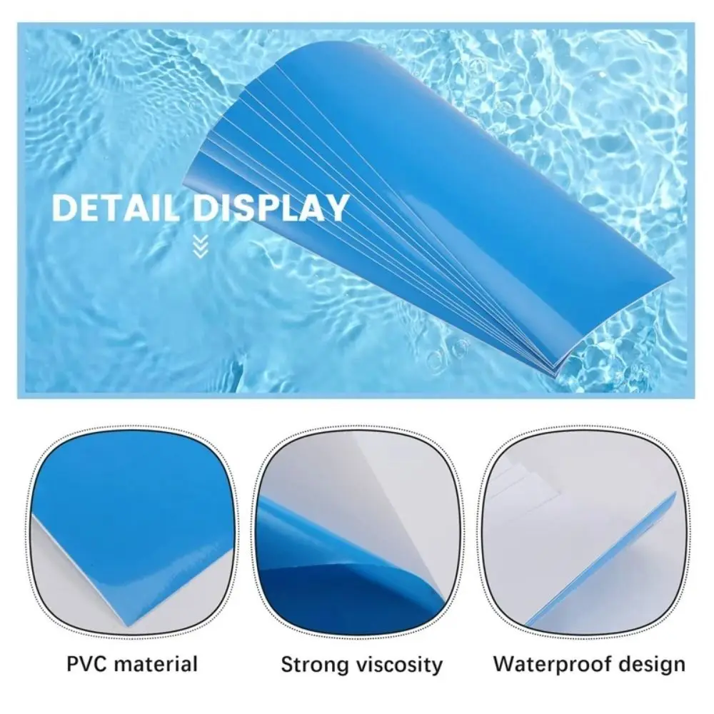 10Pcs Underwater Repair Pool Repair Patches Self-Adhesive For Swimming Pool Pool Repair Kit Multifunctional PVC Patch Glue