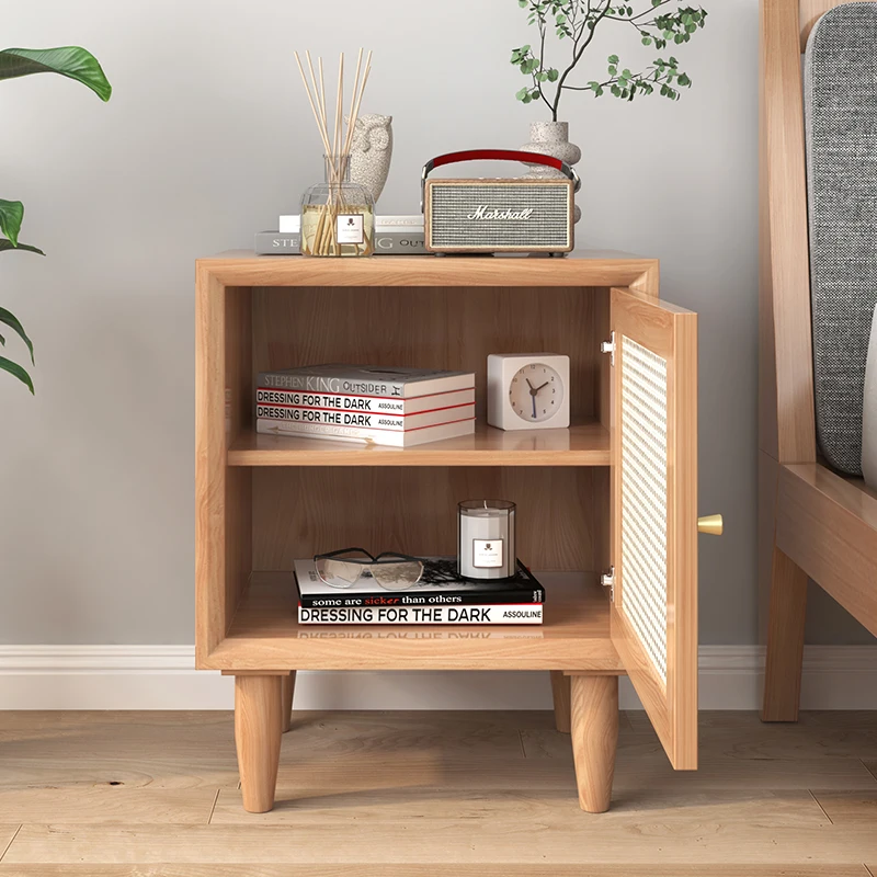 

Wood Bedside Table Nordic Small Apartment Nightstand Bedroom Furniture Bedroom Cabinet Storage Table De Chevet Modern Furniture