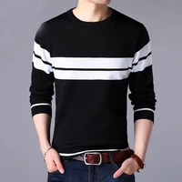Autumn Winter Casual Loose Vintage Striped Sweaters Man Long Sleeve All Match Pullover Male Keep Warm Fashion Gentmen Clothes 2