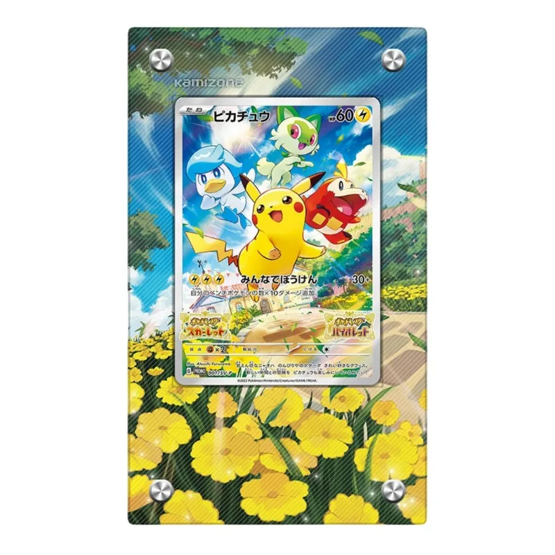 

Pokemon Pikachu Animation Characters Extended Painting Acrylic Card Brick Anime Classics Game Collection Cards Display Stand