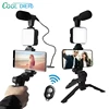 COOL DIER-Kit de Vlogging para teléfono inteligente, con trípode, soporte para teléfono, Mini micrófono, luz de relleno LED, arrancador para TikTok, transmisión en vivo, vídeo, YouTube 1